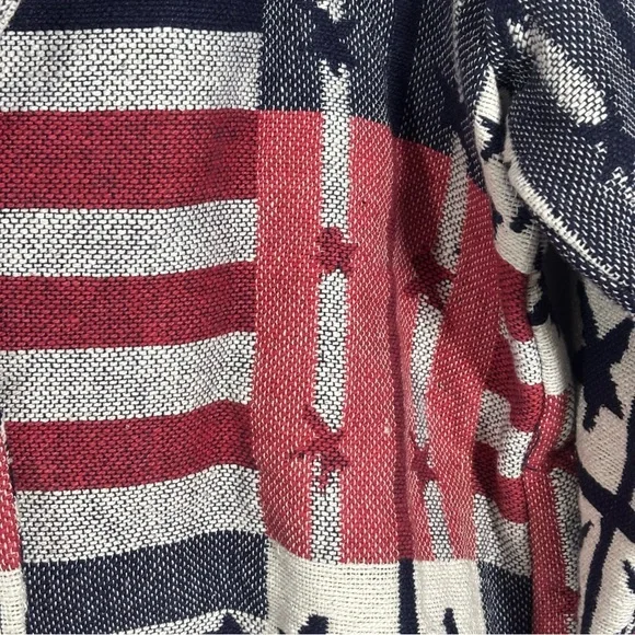 New Identity Hand Woven Red White Blue Stars Stripes Blazer Jacket Women’s Sz. S - Picture 7 of 8
